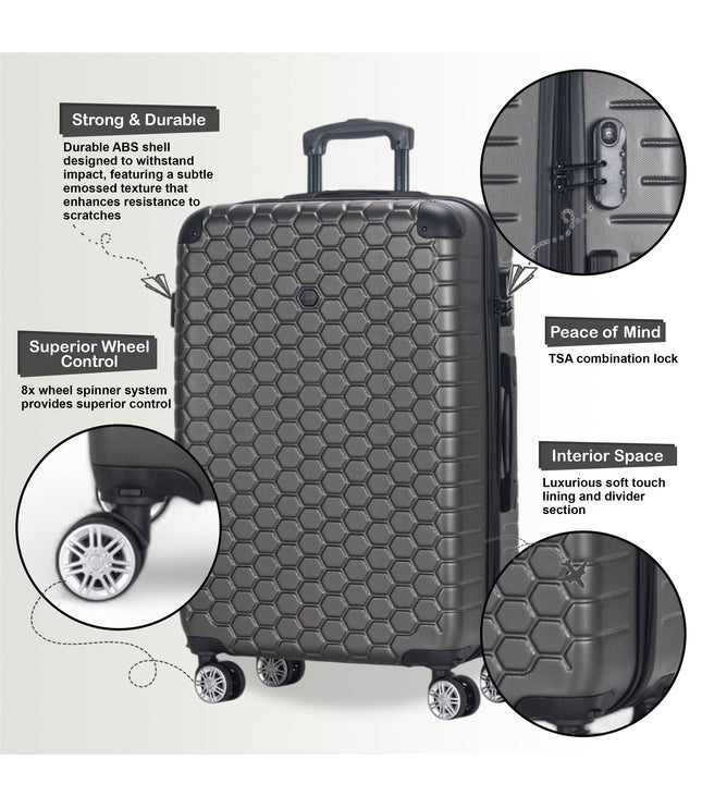 Noda Medium Hard Shell Suitcase in Charcoal