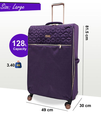 Bexley Large Soft Shell Suitcase in Purple