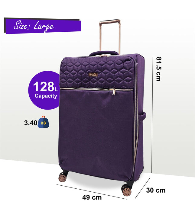 Bexley Large Soft Shell Suitcase in Purple