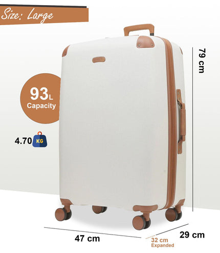 Amble Large Hard Shell Suitcase in Cream