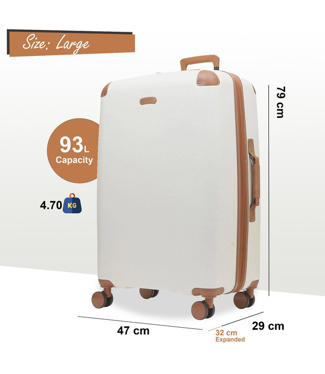 Amble Large Hard Shell Suitcase in Cream