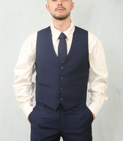 Men's Navy 3 Piece Formal Classic Prom Suit Workwear