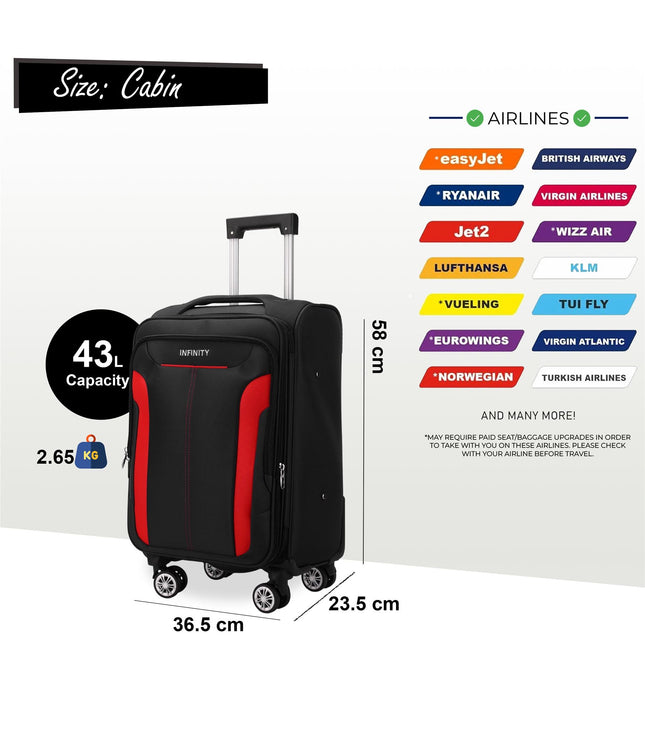 Delta Cabin Hard Shell Suitcase in Black