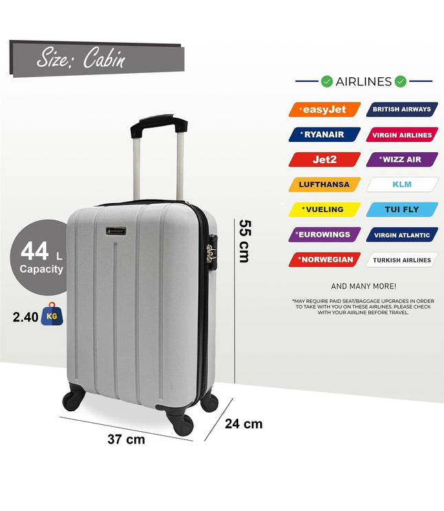 Coalville Cabin Hard Shell Suitcase in Silver