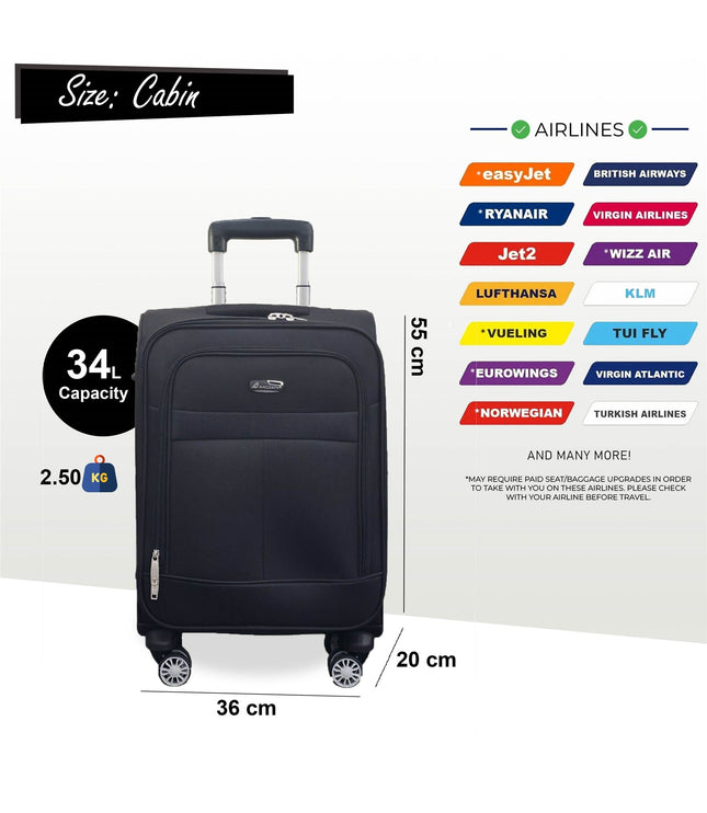 Forbes Cabin Soft Shell Suitcase in Black
