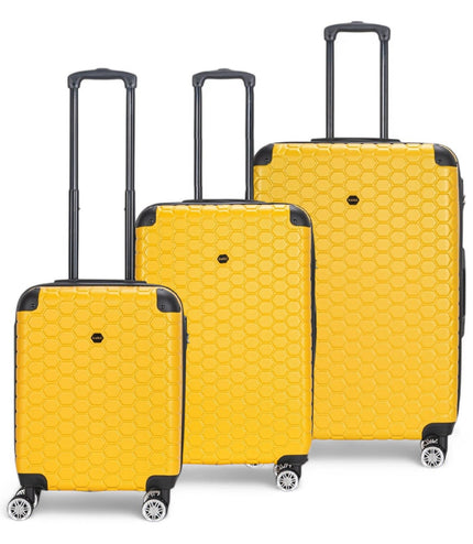 Noda Set of 3 Hard Shell Suitcase in Yellow