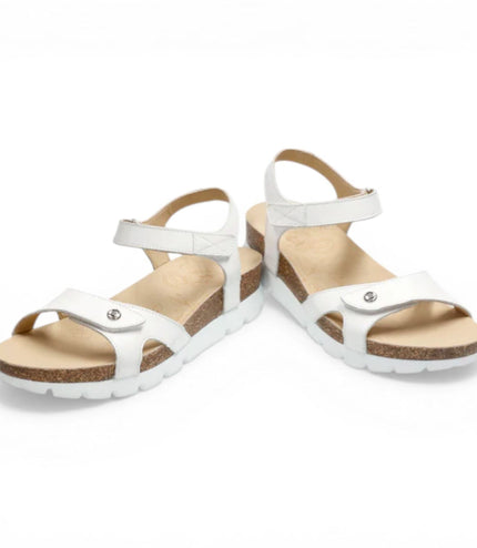 Panama Jack Women's Wedge White Leather Platform Sandals -  Sulia B1