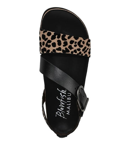 Blowfish Malibu Women's Leopard Brown Footbed Sandals - Lance
