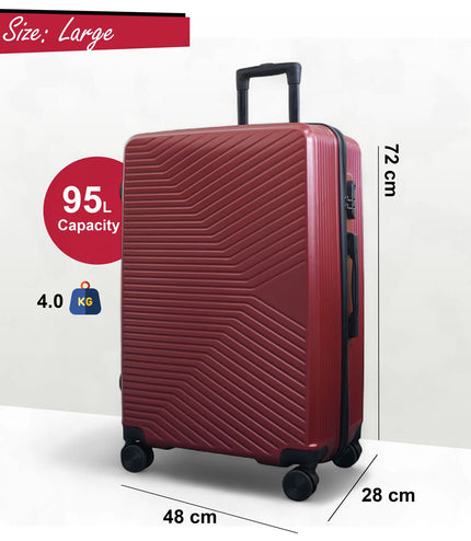 Junee Large Hard Shell Suitcase in Red