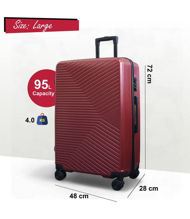 Junee Large Hard Shell Suitcase in Red