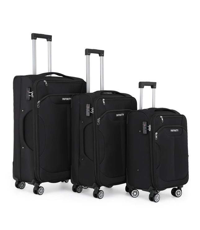Delta Set of 3 Hard Shell Suitcase in Black