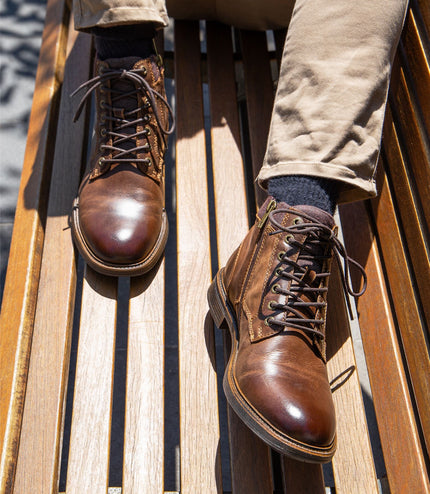 Windsorsmith Mens Brown Leather Casual Chelsea Chukka Ankle Boots - Beau