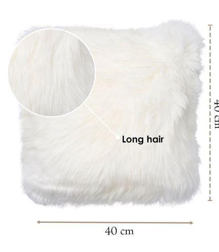 Genuine Sheepskin Ivory  40x40cm Real Wool Single Sided Cushion
