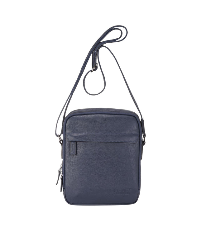 Genuine Leather Navy Vintage Messenger Crossbody Travel Bag - Hawthrone