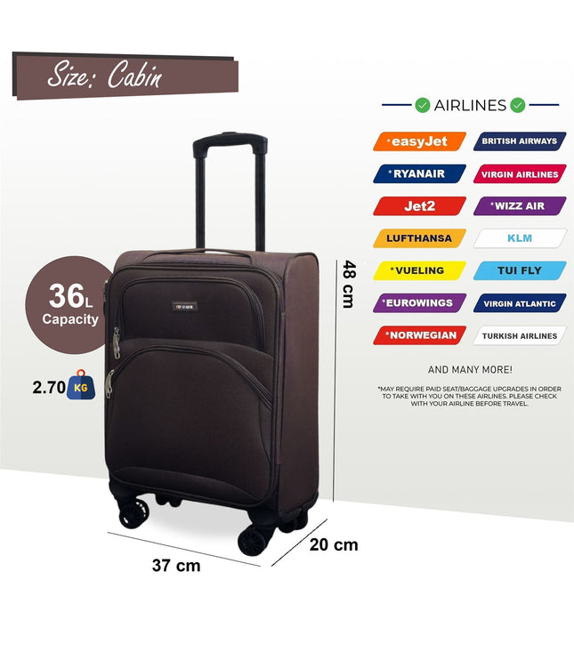Gosford Cabin Soft Shell Suitcase in Brown