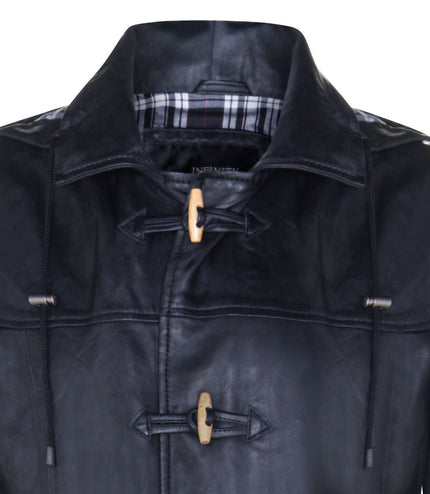 Mens Leather Duffle Classic Coat-Aylesbury