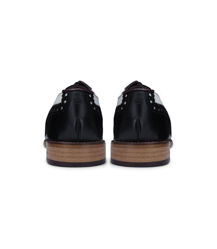 Mens Classic Oxford Black/White Leather Gatsby Brogue Shoes
