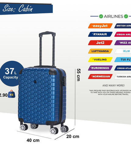 Noda Cabin Hard Shell Suitcase in Blue