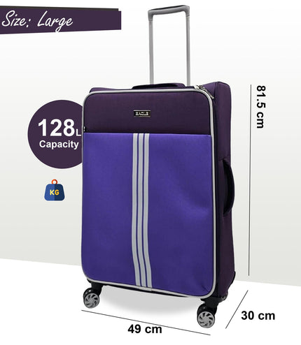 Beverley Large Soft Shell Suitcase in Purple
