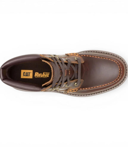 CAT (Caterpillar) Mens Tan Brown Leather Hiking Ankle Boots - Colorado Boat-Mid