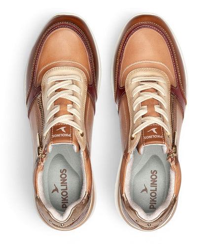 Pikolinos Women's Tan Beige Leather Sneakers Trainer Shoes - Cantabria