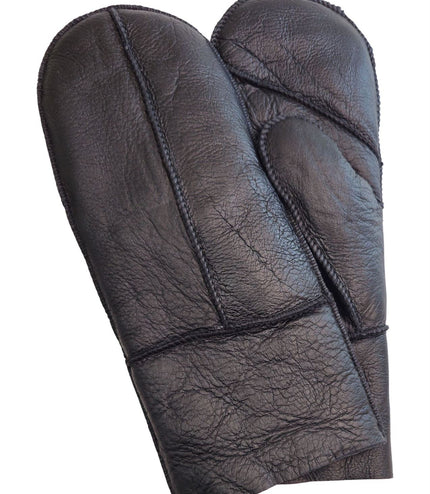 Infinity Leather Womens Black Genuine Real Sheepskin Mittens Warm Gloves