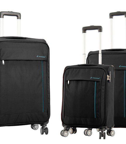 Clevedon Set of 3 Soft Shell Suitcase in Black