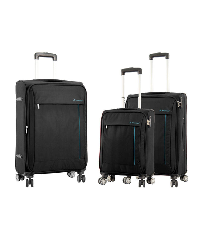 Clevedon Set of 3 Soft Shell Suitcase in Black