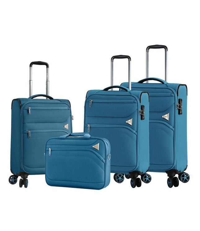 Corby Set of 4 Soft Shell Suitcase in Teal