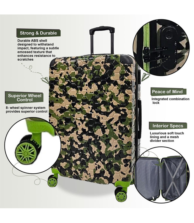 Brewood Set of 4 Hard Shell Suitcase in Green
