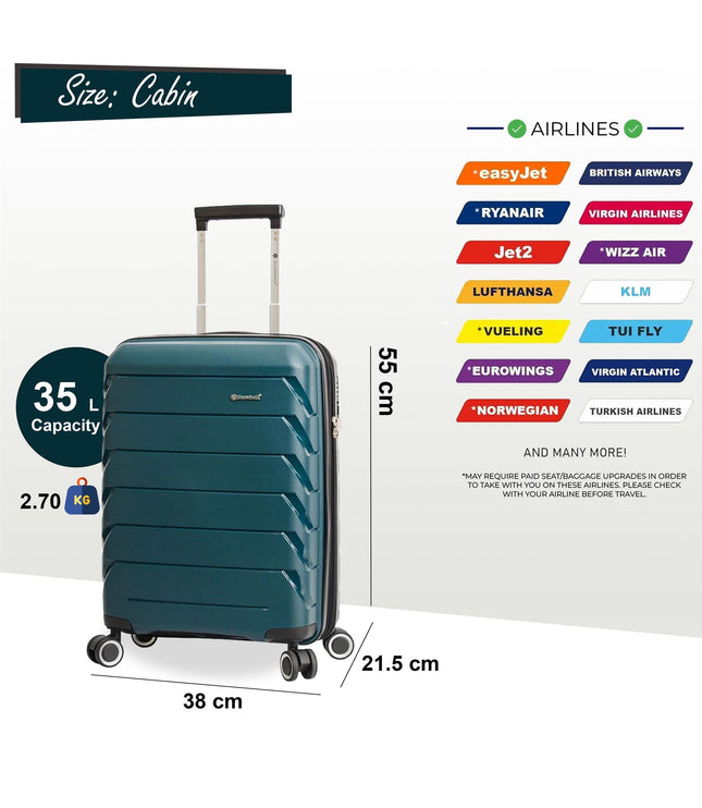 Cleckheaton Cabin Hard Shell Suitcase in Green
