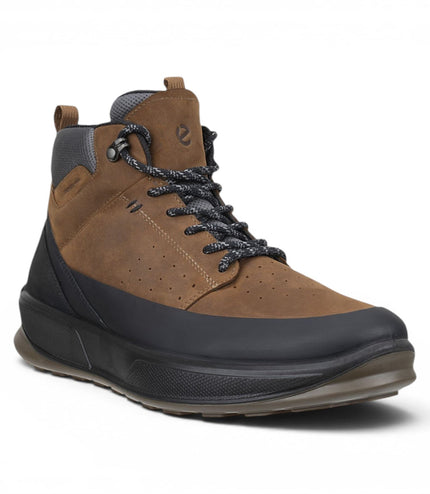 Ecco Men's Waterproof Black Tan Leather Outdoor Walking Boots - Byway 2.0