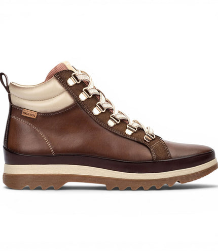 Pikolinos Women's Brown Leather Trainers Sneaker Winter Lace-up Boots - Vigo