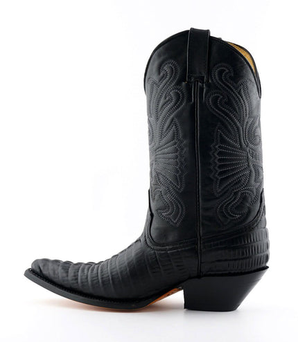 Grinders Black Leather Western Cowboy Boots -Carolina