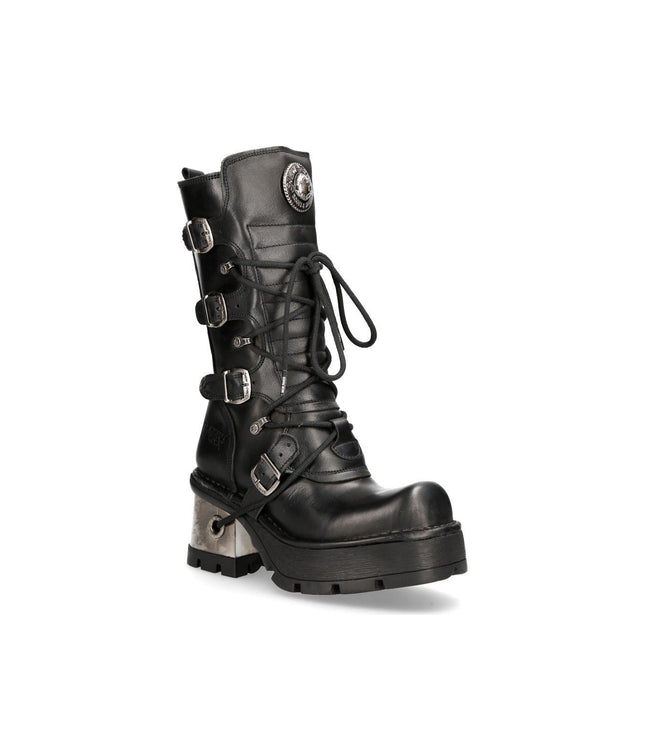 New Rock Women'S Leather Gothic Mid-Calf Boots - 373-S33