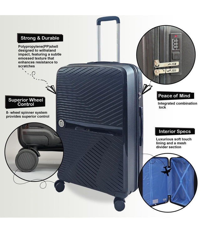 Acton Medium Hard Shell Suitcase in Black