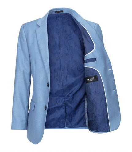 Boys 3 Piece Light Blue Classic Retro Suit