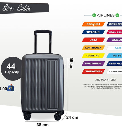 Croydon Cabin Hard Shell Suitcase in Grey