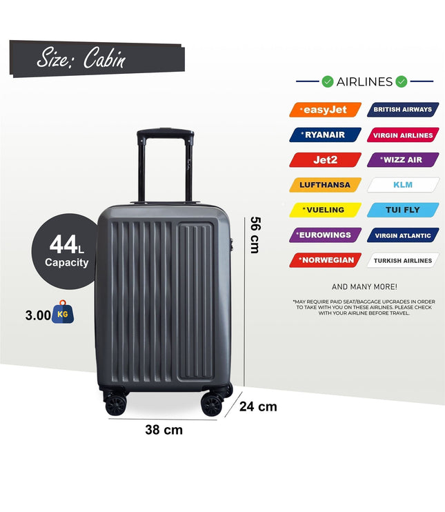 Croydon Cabin Hard Shell Suitcase in Grey