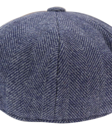 Mens Peaky Blinders Tweed Gatsby Flat Baker Hat With Razor Blade