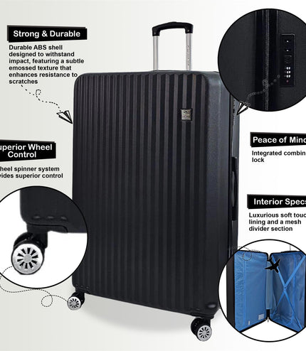 Alsager Cabin Hard Shell Suitcase in Black