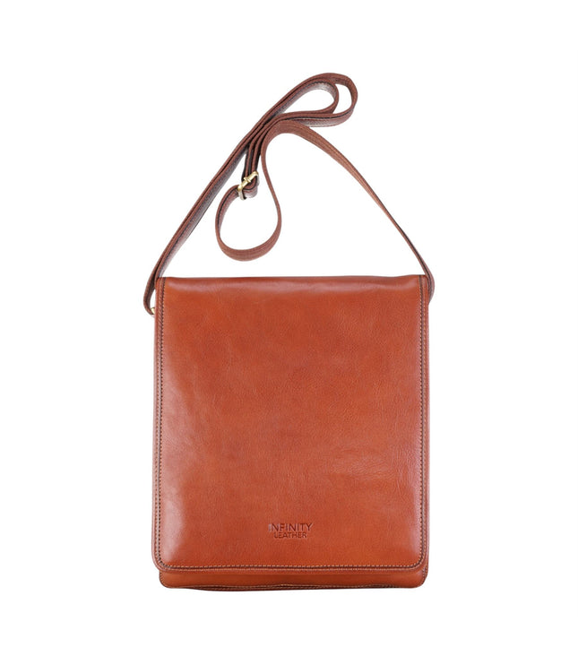 Leather Vintage Tan Messenger Shoulder Crossbody Travel Business Bag - Ranger