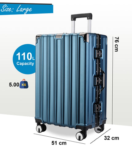 Airdrie Large Hard Shell Suitcase in Blue