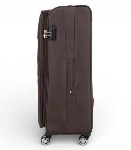 Carrollton Large Soft Shell Suitcase in Brown