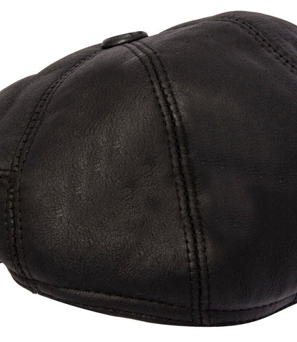 Mens Leather Black Flat Cap Hat Peaky Blinders Winter Beret Newsboy Gatsby Golf