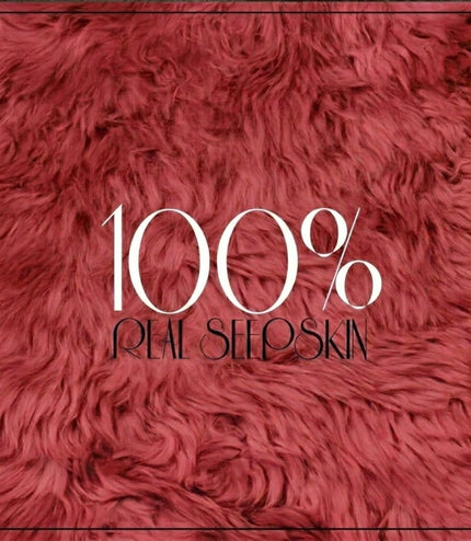 Genuine Red Rose Sheepskin Natural Silky Soft Fluffy Real Wool Rug