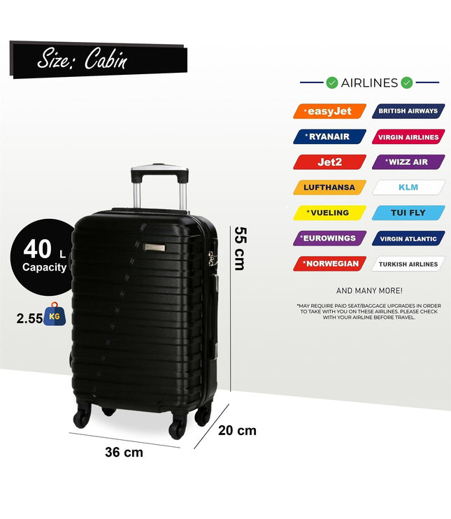 Croydon Cabin Hard Shell Suitcase in Black