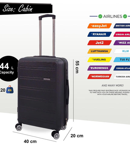 Alford Cabin Hard Shell Suitcase in Black