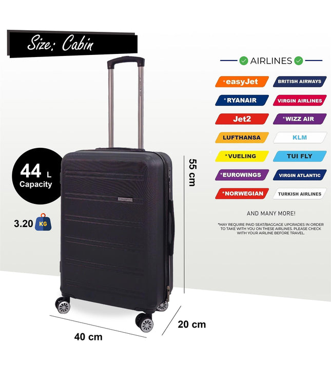 Alford Cabin Hard Shell Suitcase in Black