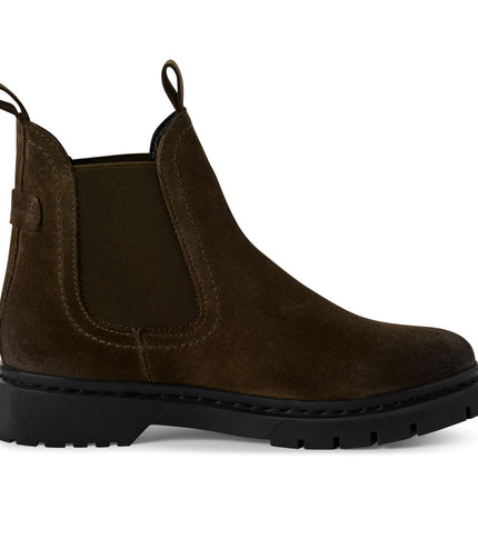 Tamaris Womens Olive Green Suede Leather Classic Chelsea Ankle Boots